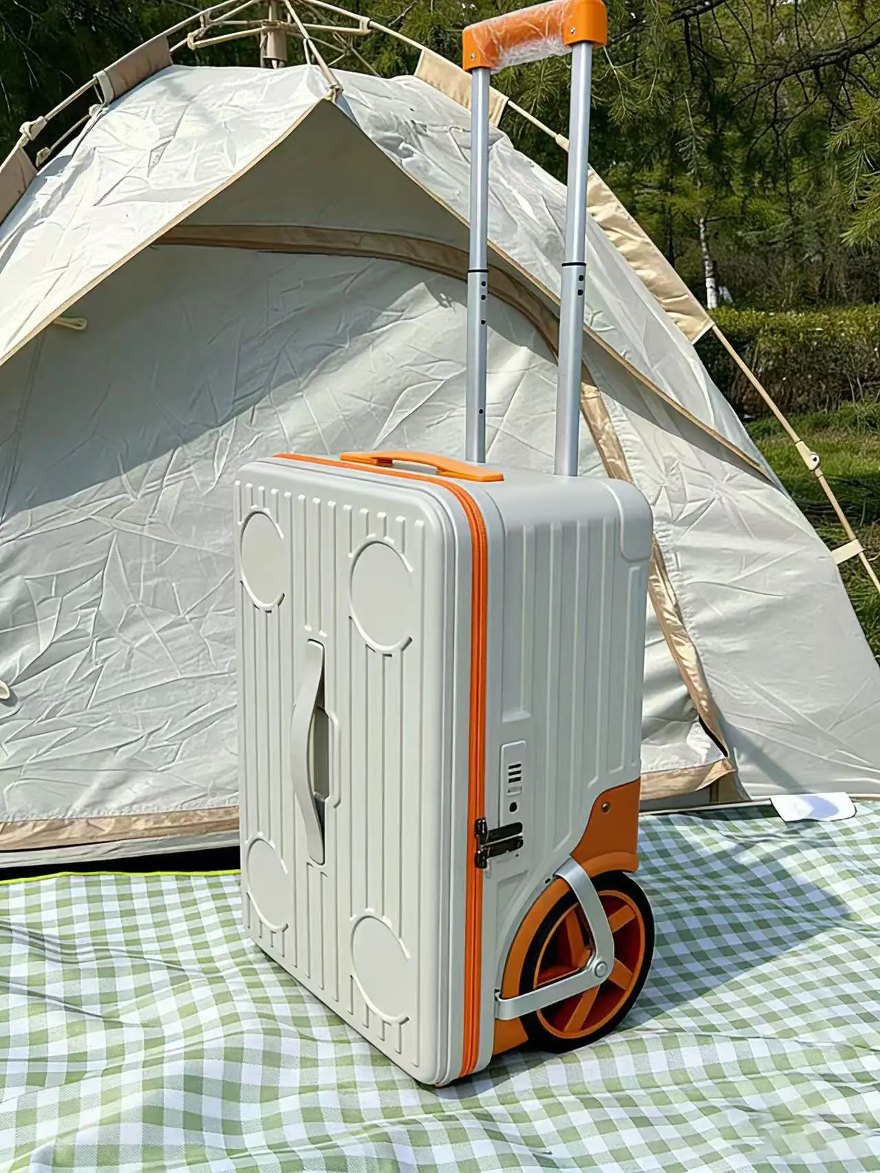 24-Zoll-Koffer mit seitlicher Öffnung und übergroßen Rädern, 20-Zoll-Boardingkoffer, Reisekoffer mit großem Fassungsvermögen für Camping Image