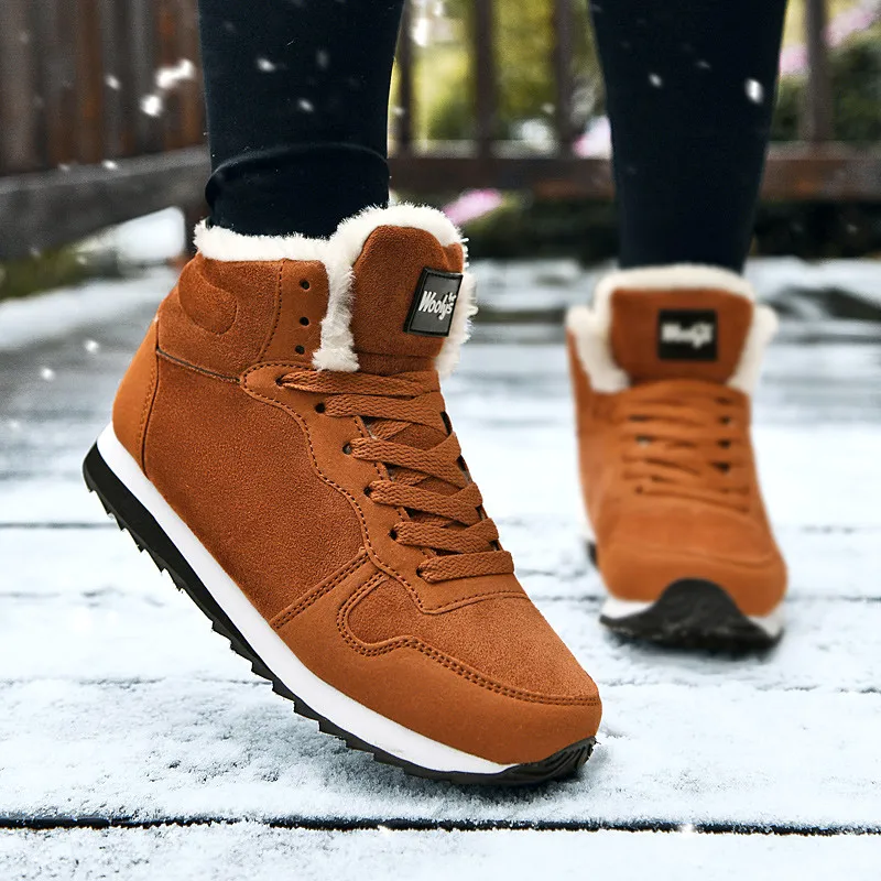 Männer Stiefel Wasserdichte Winter Stiefel Männer Leichte Hight Top Plus 48 Keine Slip Warme Schnee Stiefel Plüsch Frauen Schuhe Leder schuhe