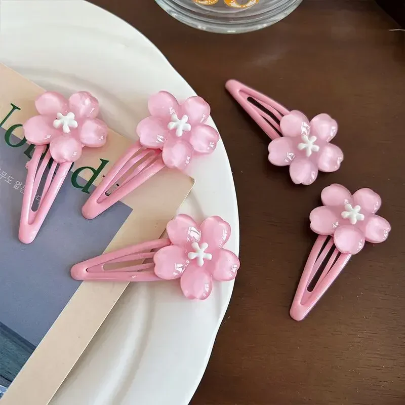 Süße süße Kirschblüten-Haar-Seitenclip, Kopfbedeckung, süße Mädchen, BB-Clip, Y2K-Seiten-Pony-Clip, Haar-Accessoires, frische Blumen, Haarnadeln Image