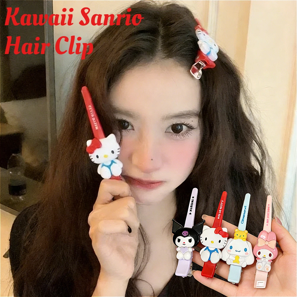 Kawaii Sanrio Hello Kitty Haarspange zum 50. Jubiläum im Y2K-Stil, süße Haarnadel für Mädchen, Haarschmuck, süßes Geschenk für Kinder und Teenager