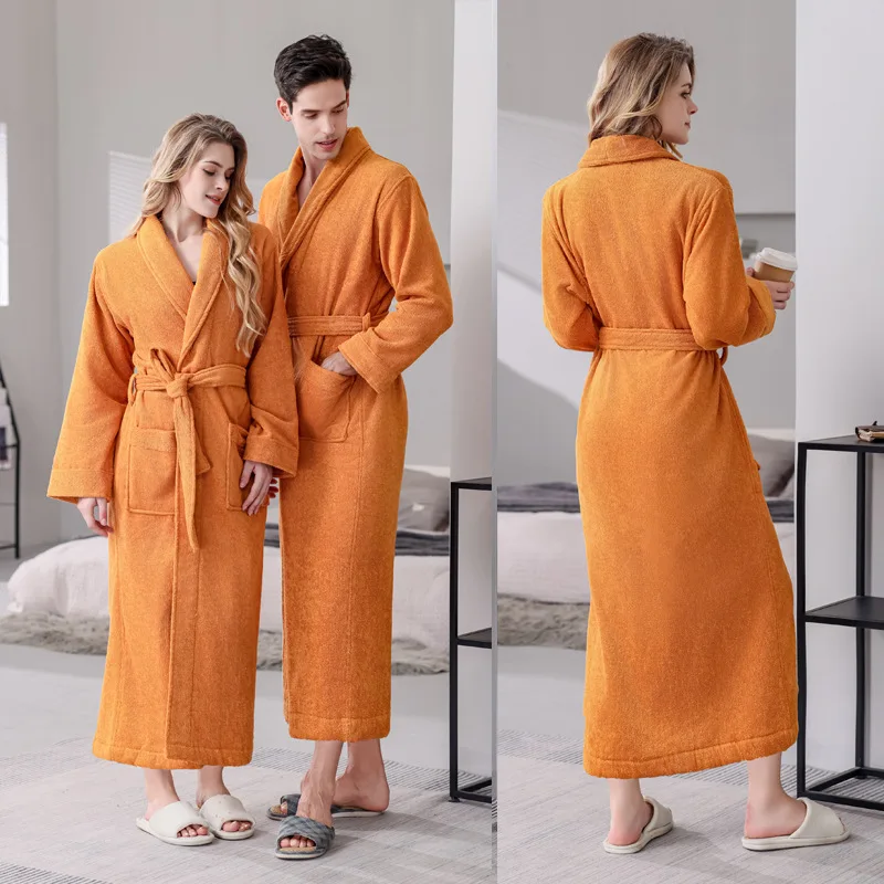 Herren Kimono Bademantel Baumwolle Herren Roben plus Größe leichte lange Robe für Männer Absorption nach der Dusche Bademantel Nachtwäsche Image