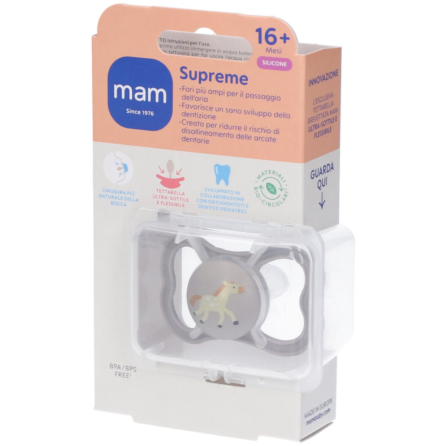 Mam Succhietto Supreme 16+ Mesi Silicone 1 pz Succhietti