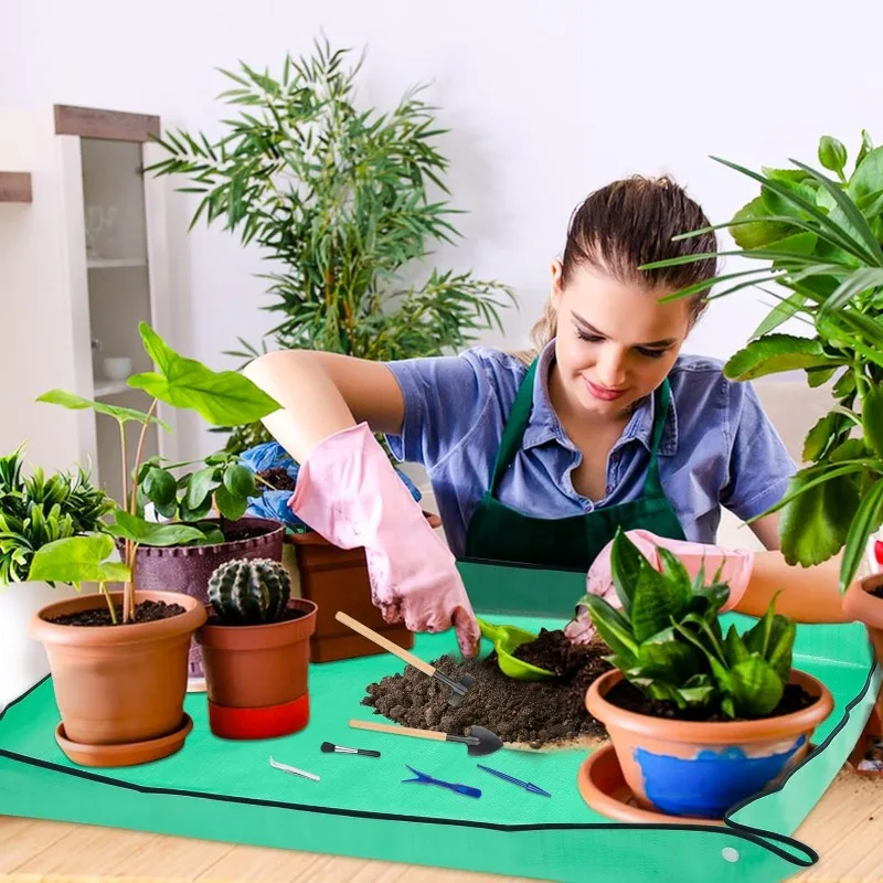Verstärkte Wasserdichte Matten Garten-Erdbewegungsmatten Gartengeräte Pflanzentopf-Matten Wiederverwendbare Umtopf-Matten Image