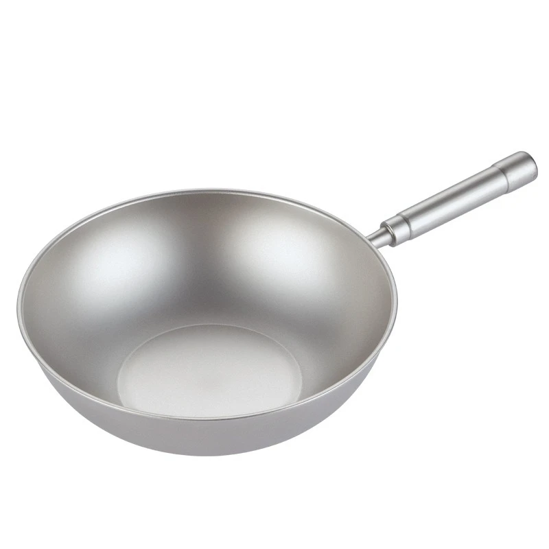 Qualitätsupgrade, gutes Material, Bratpfanne, Pfanne, Wok, unbeschichtet, antihaftbeschichtet, Titanpfanne. Image