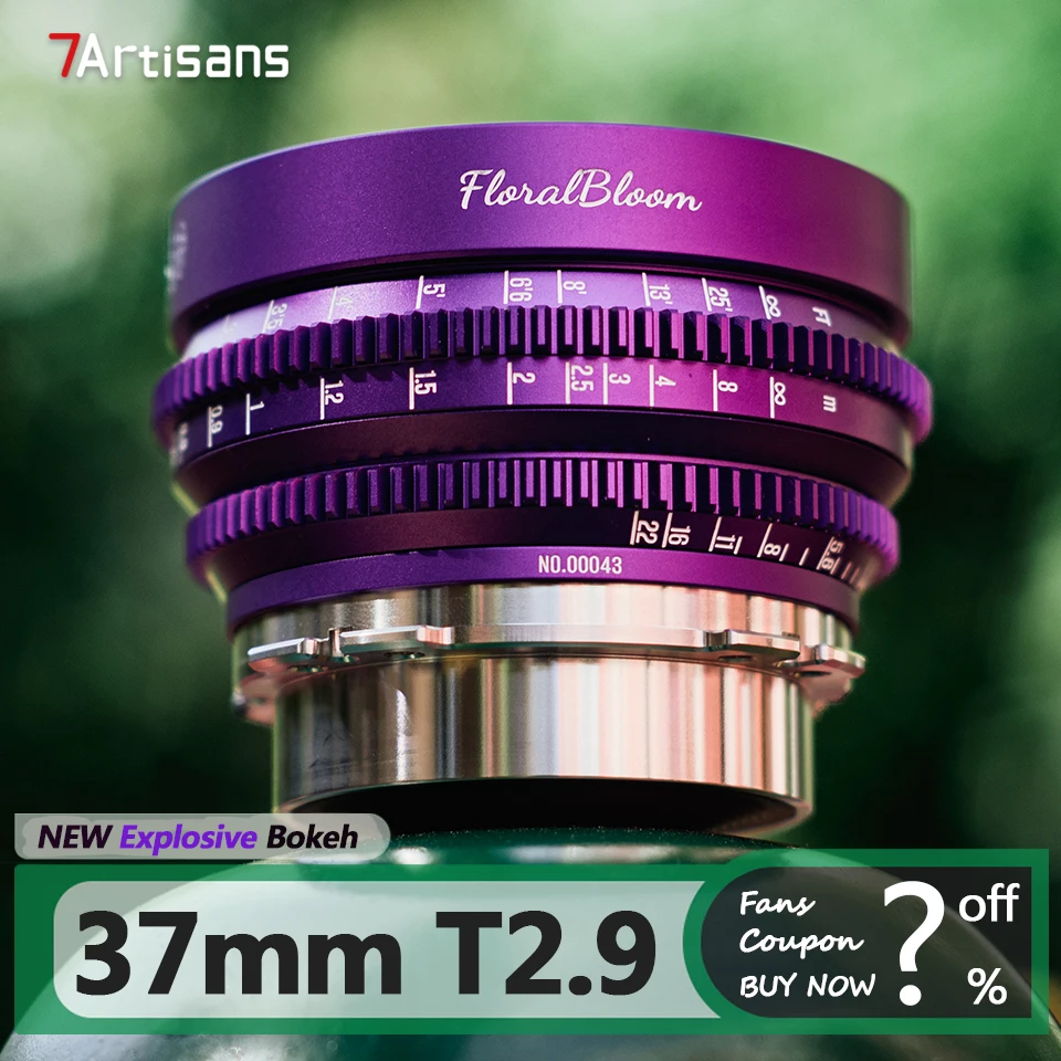 7artisans 37 mm T2,9 Vollformat-Kunst-B Bokeh-Handfokus-Prime-Kamera-Cine-Objektiv für Geisteswissenschaftenfotografie mit PL-Mount Image