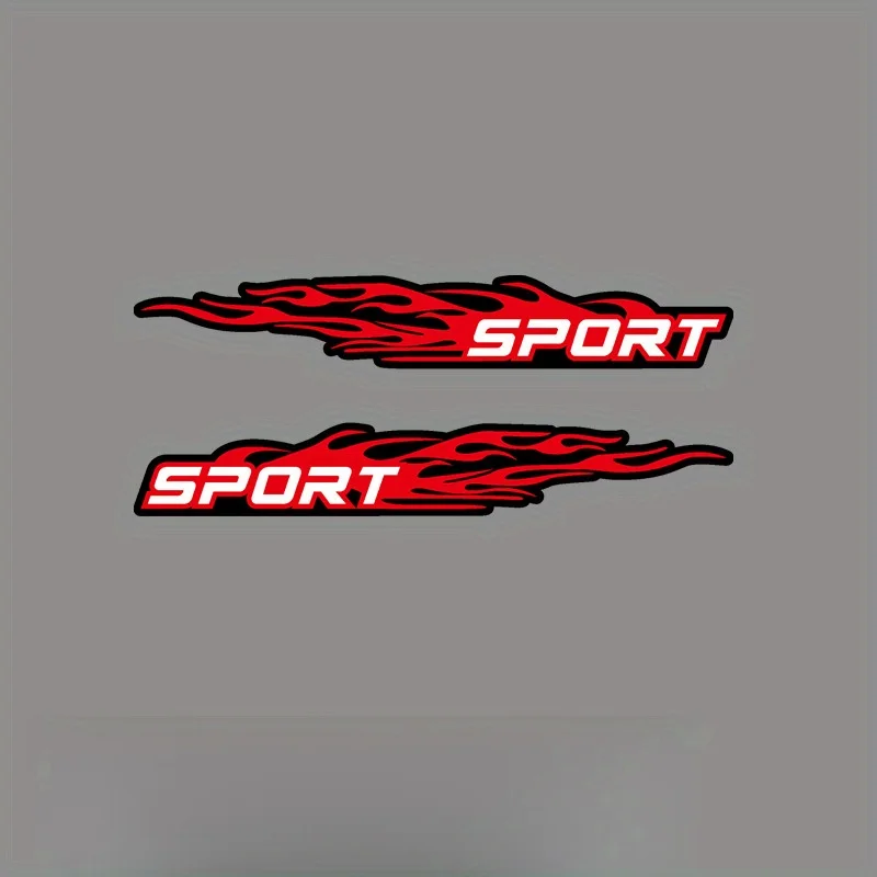 2 Stück/Set Einzigartige Sport-Flammen-Aufkleber Wasserdichte Vinyl-Sticker für Helm Auto Fenster Kühlschrank Magnete Dekoration Image
