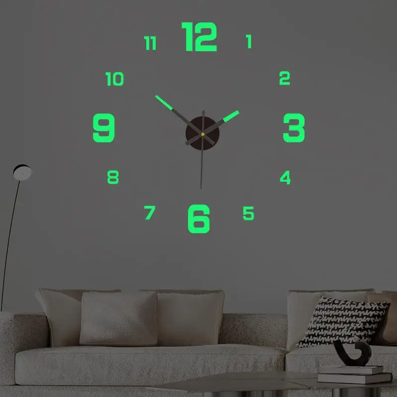 Leuchtende Digitaluhr DIY Stereoskopische Wanduhr Geräuschlose Uhr Wohnzimmer Schlafzimmer Wanduhr Heimdekoration