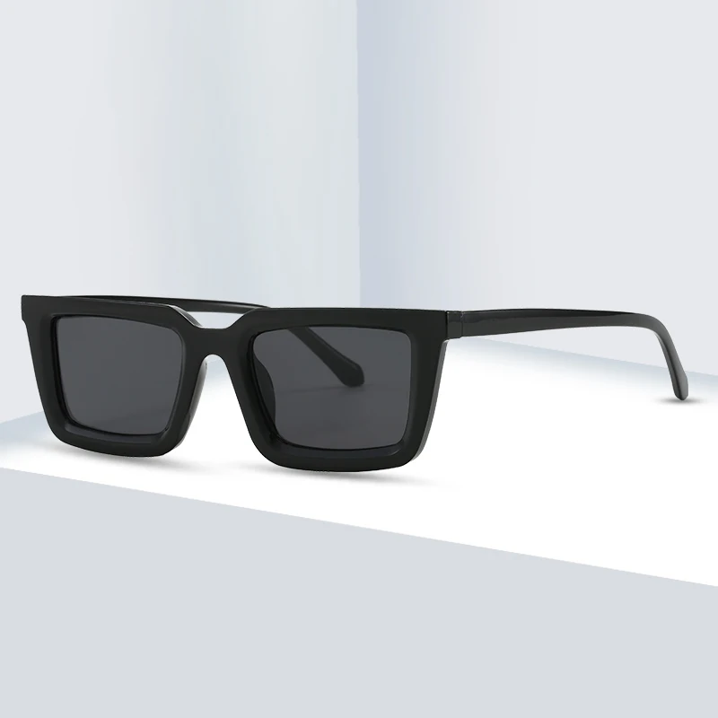 Klassische quadratische Sonnenbrille Damen Herren Minimalist Trend Shades Freizeit Pendeln Sonnenbrille Lady Man UV400 Schutzbrille Image