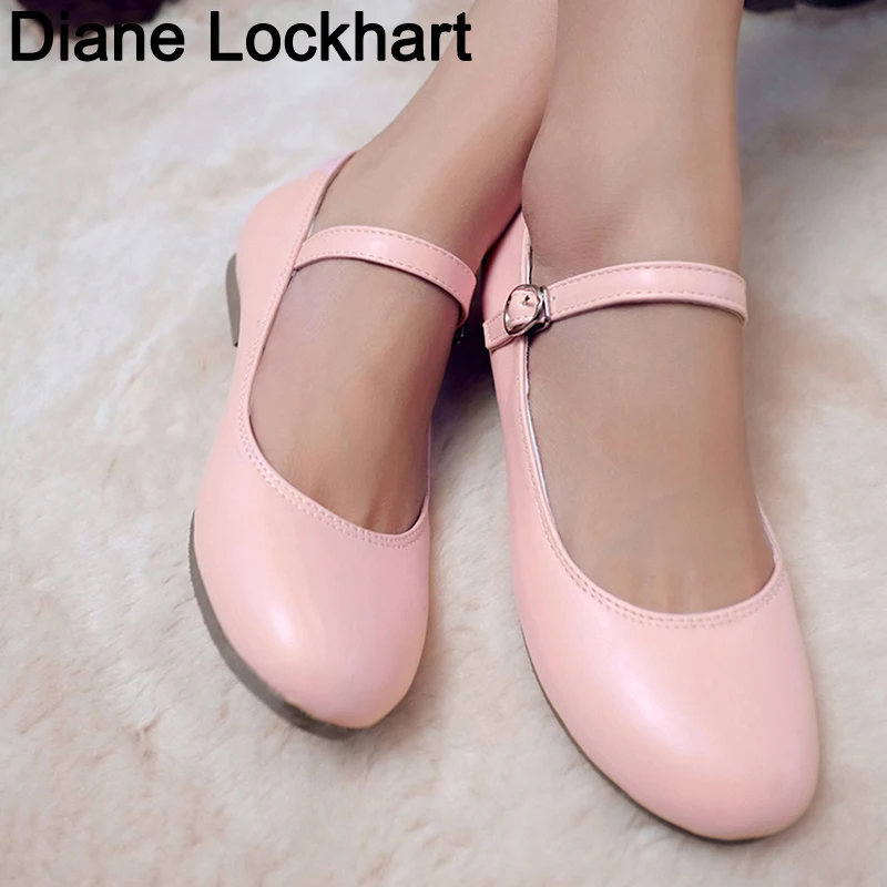 2025 mode Frauen Schnalle Mary Jane Flache Schuhe Gril Casual Runde Kappe Süße Ballett Flache Knöchel Riemen Größere Größe 31 32 33 42