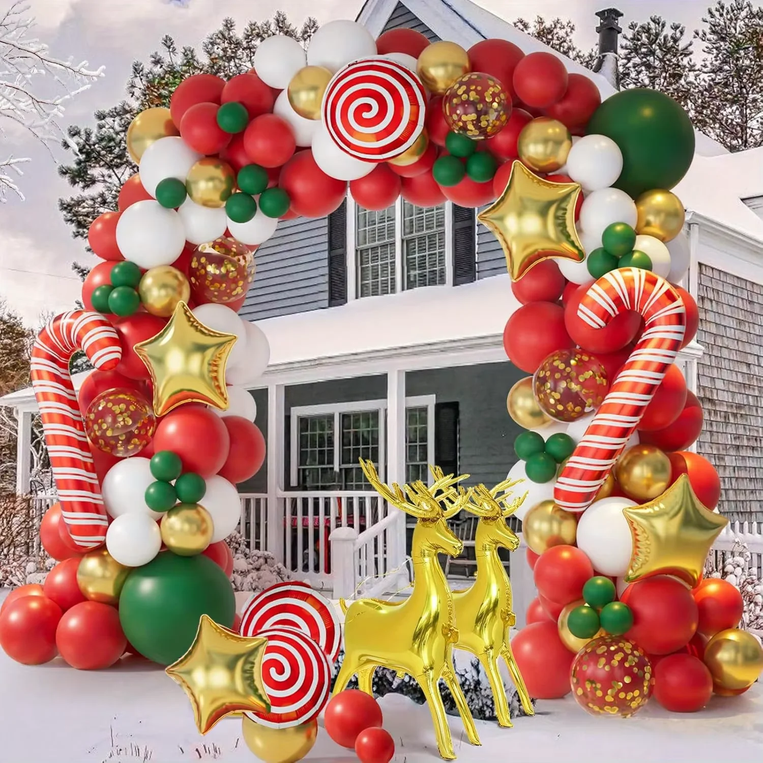 14-teiliges Weihnachtsballonbogen-Set, geeignet für Weihnachtsfeiern, Geburtstagsfeiern, Feiertagsfeiern und andere Dekorationen Image