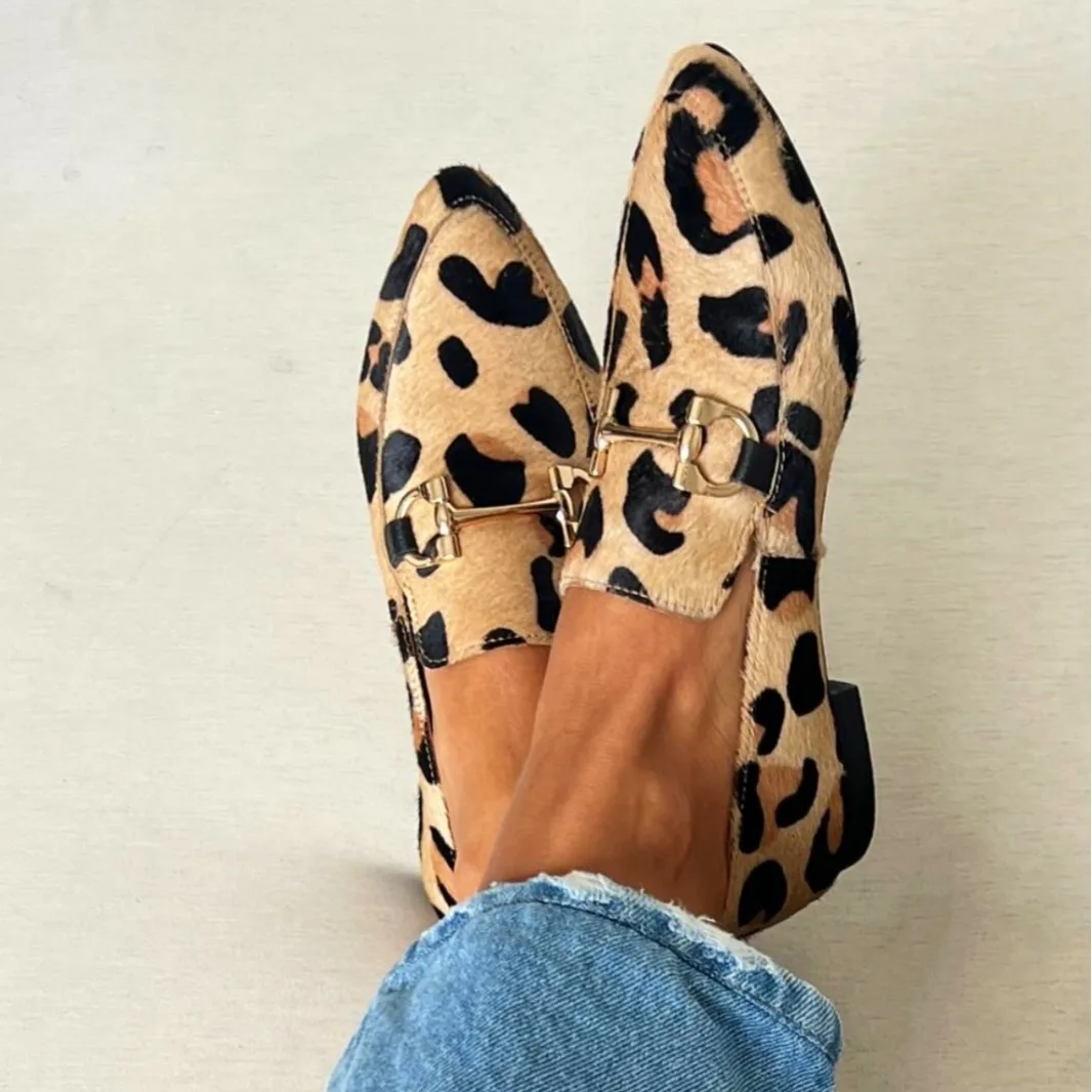 Große Größen 40-43 Leopardenmuster Damenschuhe, Frühjahr 2026 Neuheit, Spitze Mules-Schuhe, Flache Casual Einzelschuhe