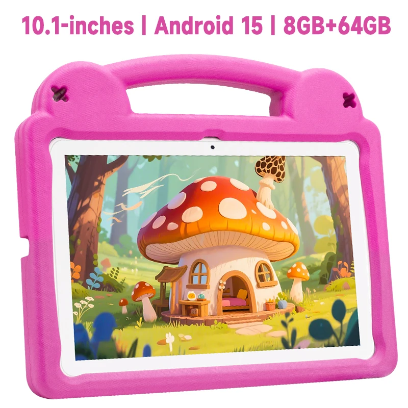 10,1 Zoll Android 15 Kinder-Tablet-PC mit 8 GB/64 GB Speicher, 5000 mAh Akku, WiFi 6 1280 x 800 IPS LCD-Doppelkamera-Tablet-PC für Kinder Image