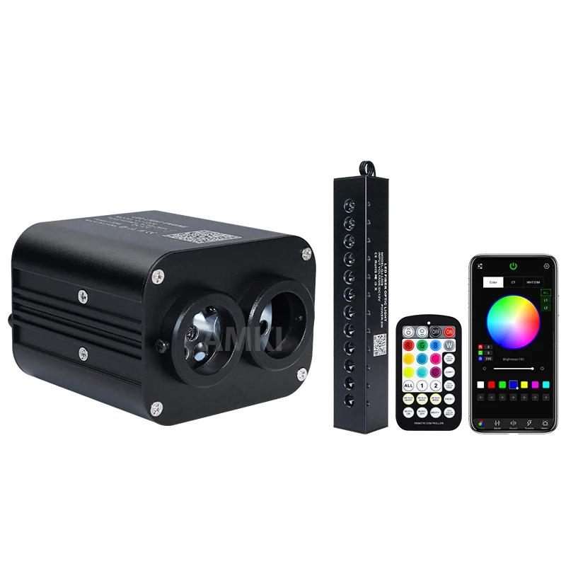 20W Dual-Port Funkelndes Sternenlicht Meteor Sternenhimmel Auto-Dachhimmel APP&Musik-Synchronisation Auto-Innenraum Glasfaser Ambientebeleuchtung Image
