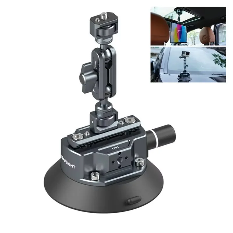 Neuer Handpumpen-Auto-Saugnapfhalter für Handys und Action-Kameras mit NATO 360° verstellbar 1/4" 3/8" für GoPro Insta360 DSLR Action-Kameras Image