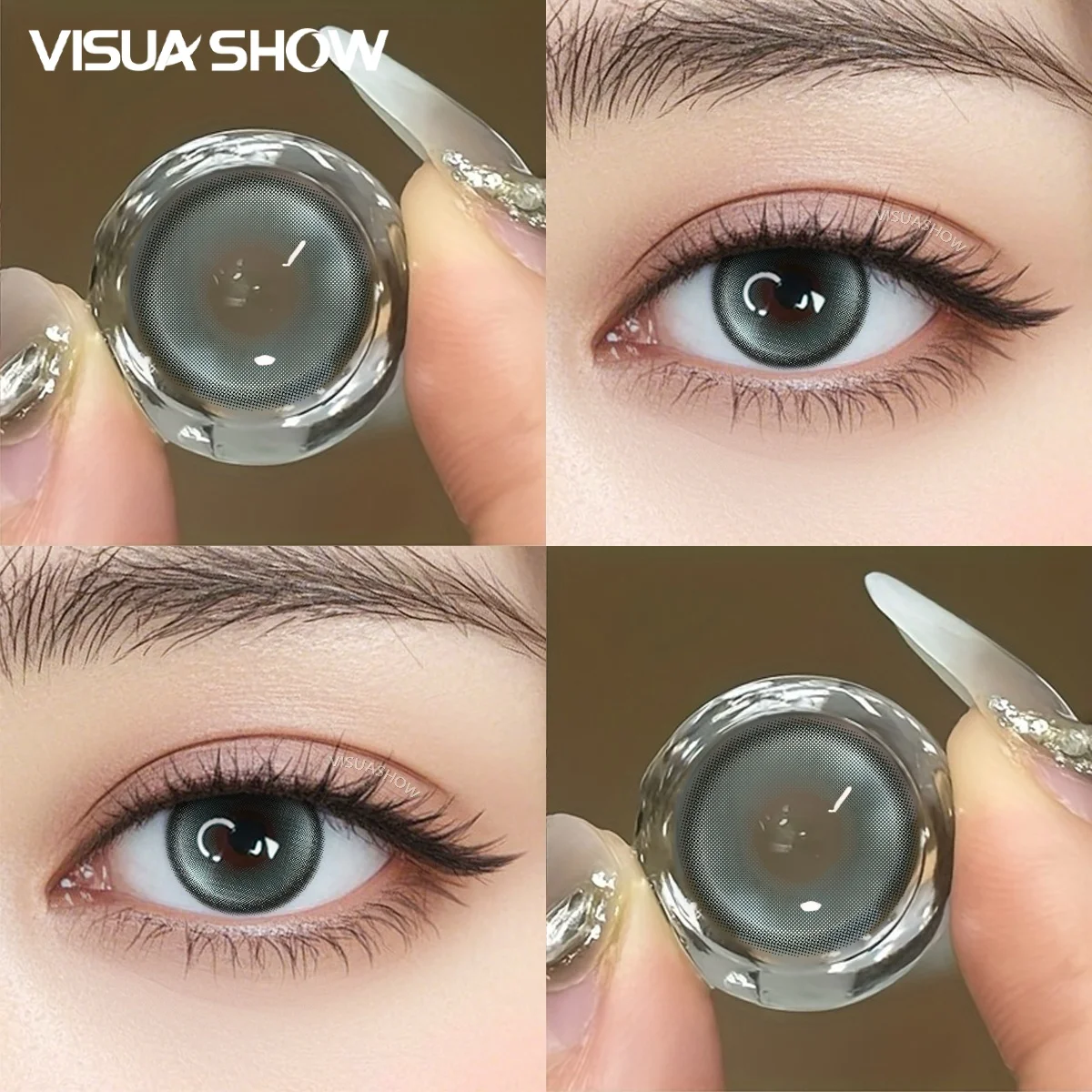 VISUASHOW Farbige Kontaktlinsen mit Sehstärke -1,00 bis -8,00 Dolce Vita Braun Natürliche Augenschönheitslinsen für Tägliches Make-up Image