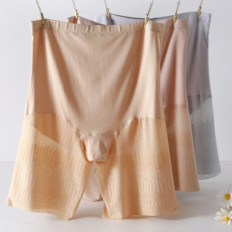 Plus Size Sicherheits-Kurzhose mit hoher Taille, Modal, Anti-Peek-Boyshorts, Unterwäsche für Damen, 70–150 kg, kein Fahren, ultraweich Image
