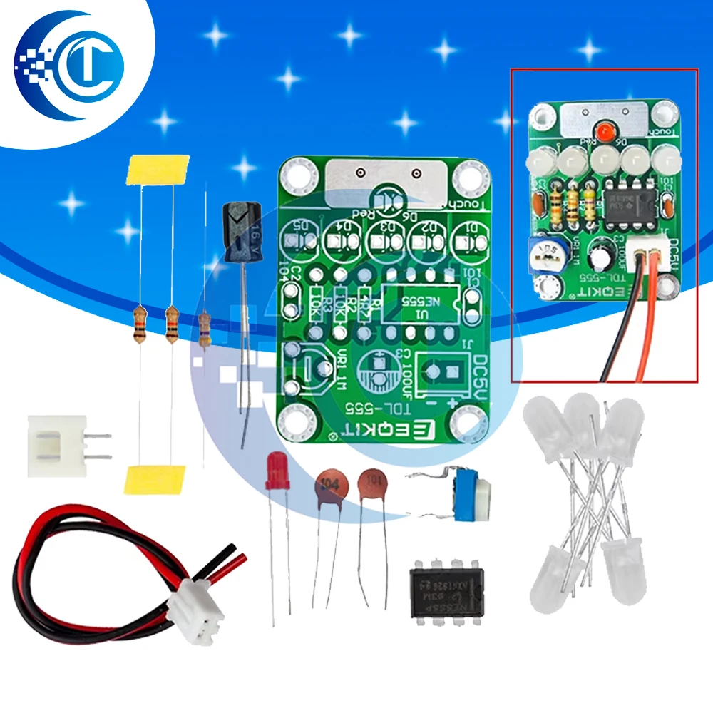 DIY Kit Touch LED Licht Kit Touch Delay Lampe elektronische Teile Produktions kit DC 5V einstellbar 3s bis 130s einstellbar