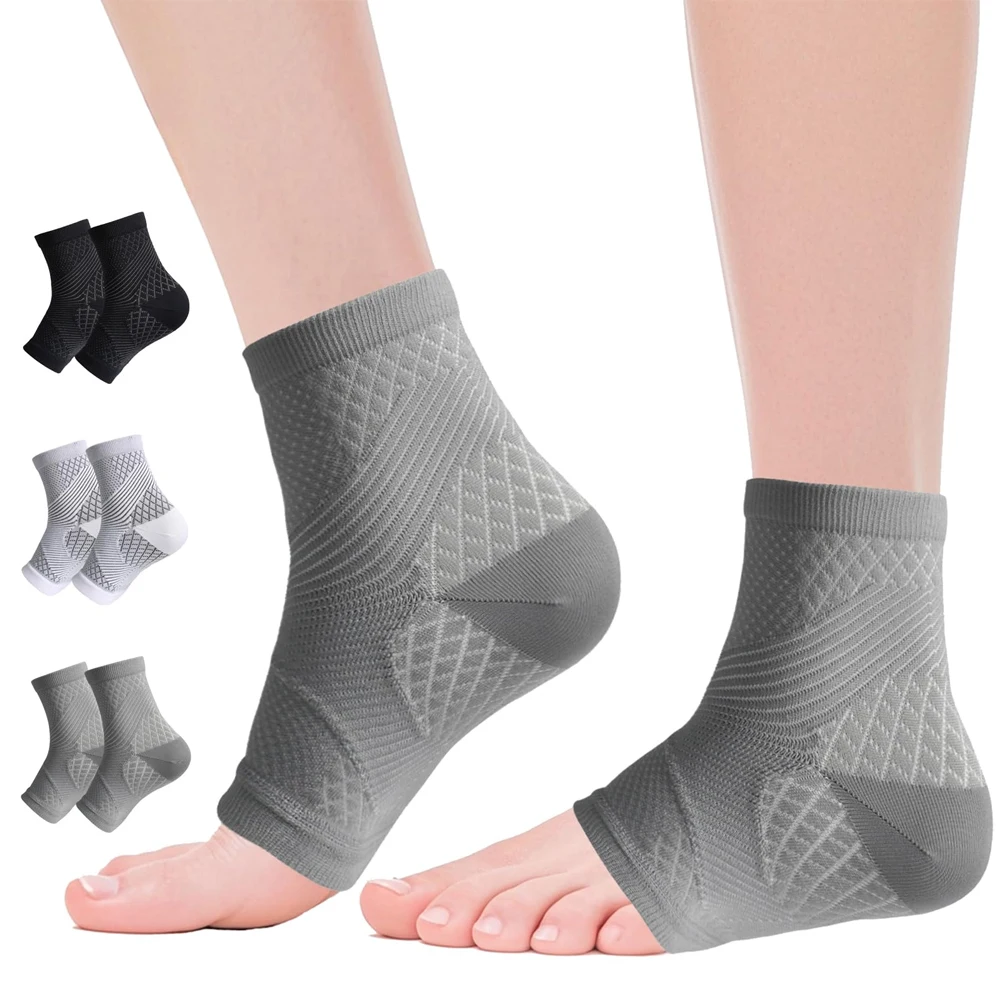 1 Paar Plantarfasziitis-Kompressionssocken für Damen und Herren, Knöchelstützmanschette bei Neuropathie, Fersenschmerzen, Fußermüdung, Schwellungen Image