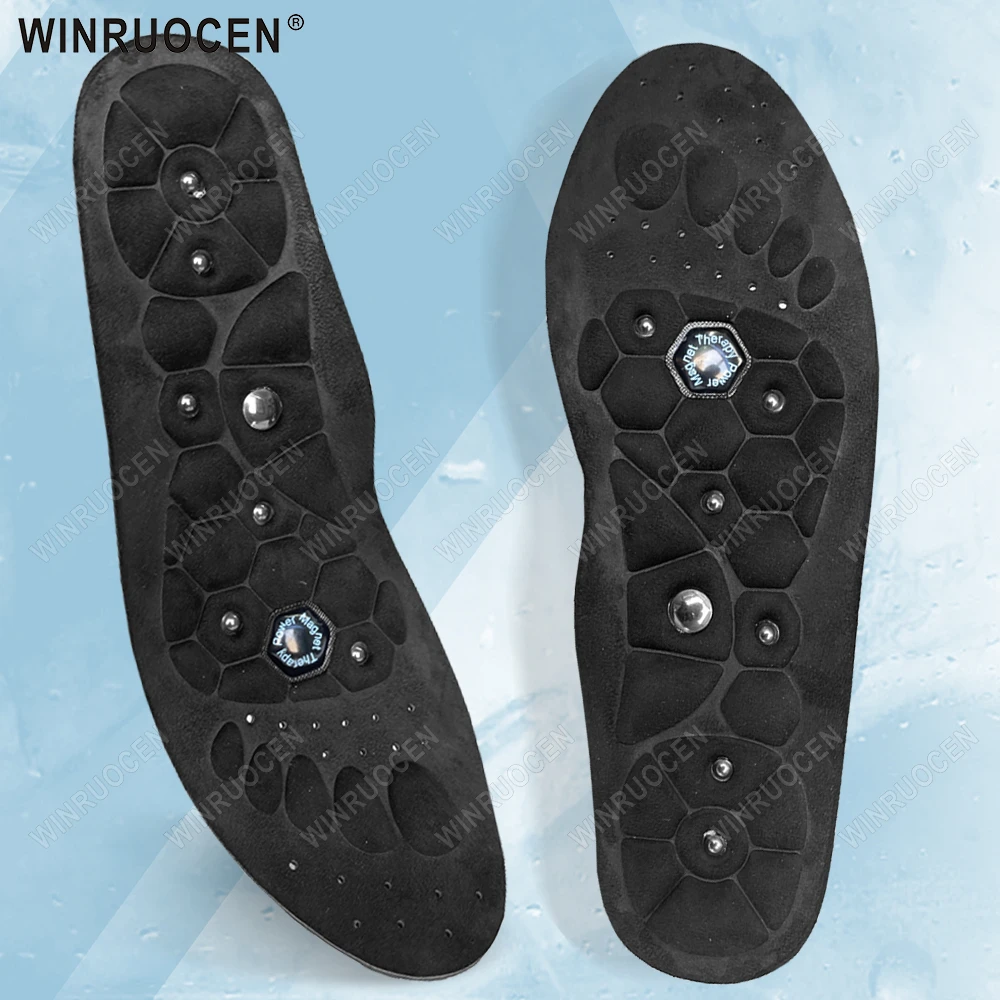Akupressur Magnetische Therapie Einlegesohlen Abnehmen Atmungsaktive Laufschuhe Kissen Füße Gesundheit Pflege Arch Support Sport Einlegesohlen Image