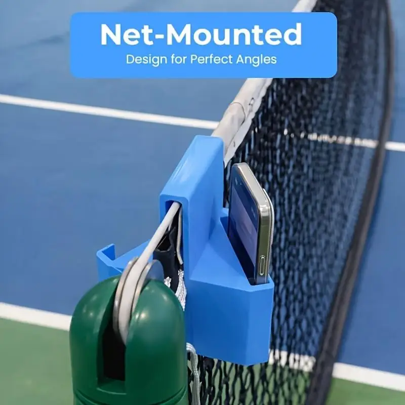3D-Gedruckter Tennisnetz-Kameraständer Tennis-Aufnahmehalterung Tennis-Kamerahalterung Dual-Perspektive Handy-Actionkamera-Halter Image