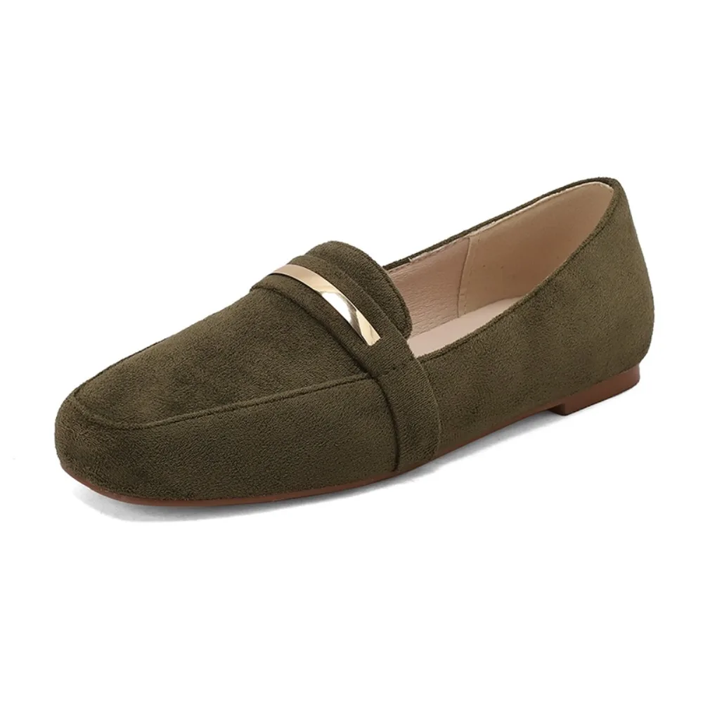Flache Schuhe für Damen, modisch, runde Zehenpartie, bequem, vielseitig, neuer Stil, für Spaziergänge, Party, Kleid, Freizeit, Damen-Loafer, große Größe 47 48 T84