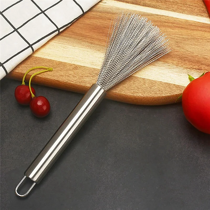 G6 Edelstahl-Drahtbürste für die Küche mit robustem Griff und Aufhängehaken zum Reinigen von Geschirr, Töpfen, Herden und Tellern. Image