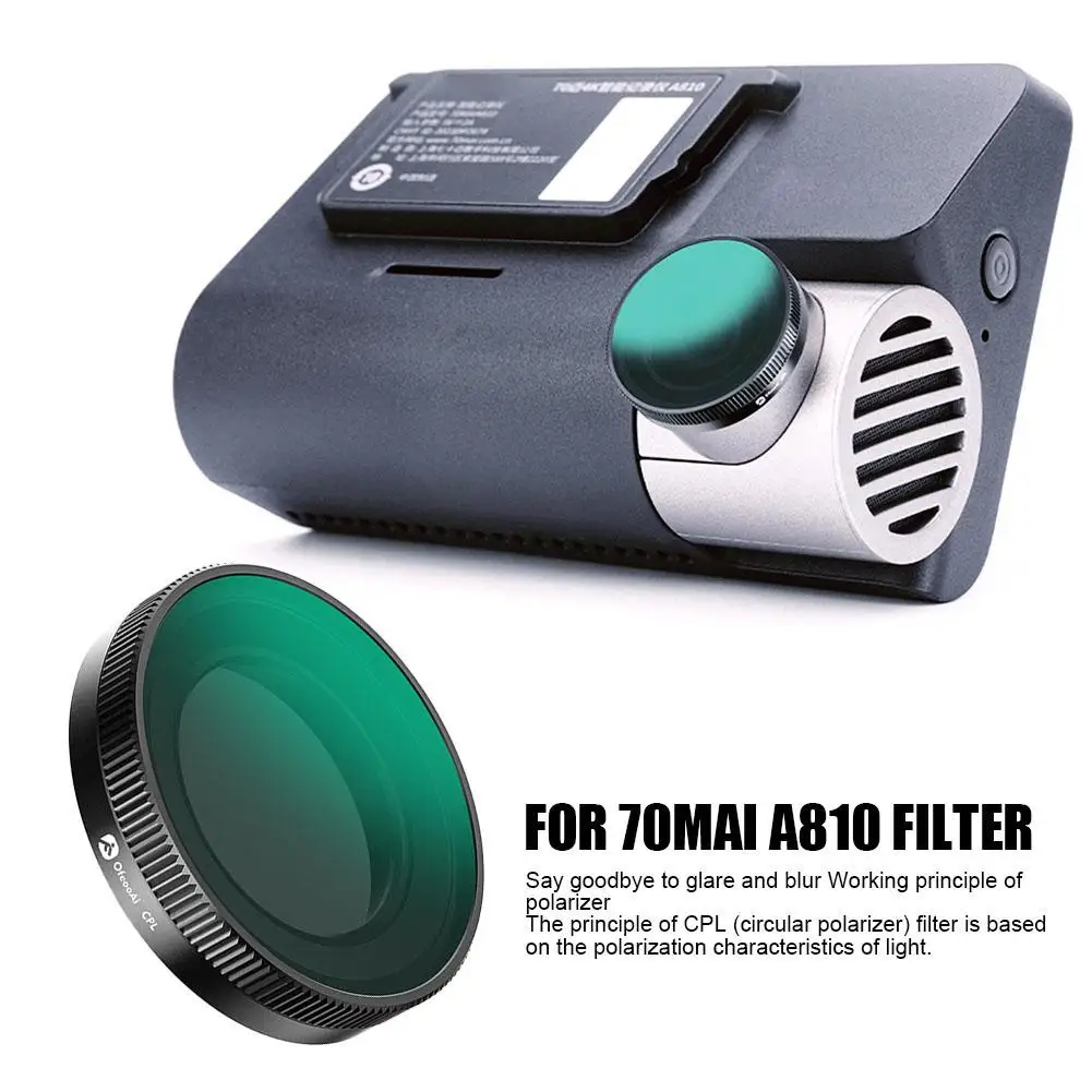 Filter für 70mai A810 Polarisationsfilter Hochwertige Zirkularpolarisatorlinse für Kameras zur Beseitigung von Blendungen Reduziert Reflexion N6R9 Image