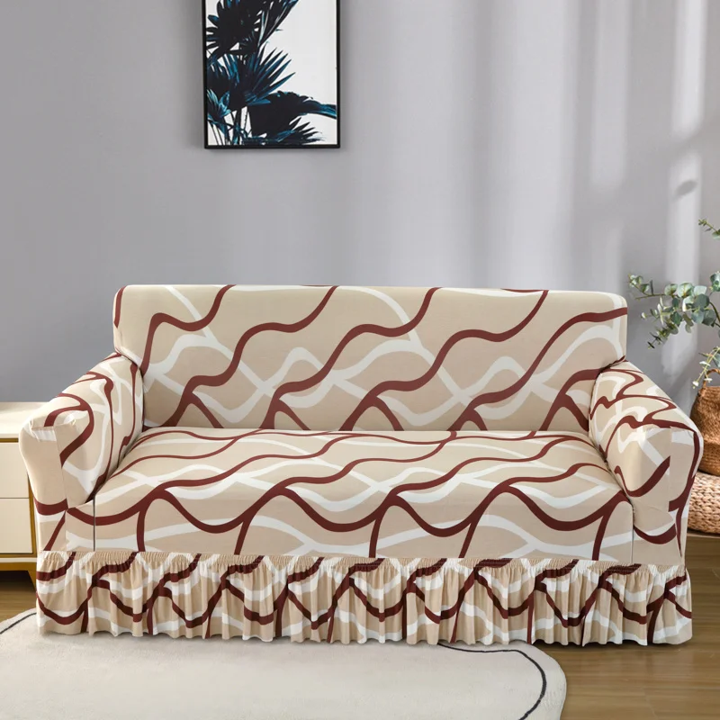 1 Pack elastische Falten rock Sofa bezug All-Inclusive-Sofa bezug Universal einfache moderne Sofa Schutzhülle geeignet für Wohnzimmer Arbeits zimmer Schlafzimmer Hotel Hotel Sofa bezug