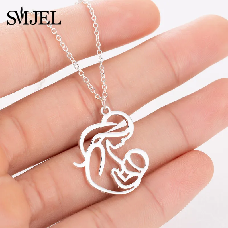 SMJEL Neue Familie MUM Edelstahl Halsketten für Frauen Mode Mama Halskette Collier Schmuck Mutter der Tag Geschenk Dropshiping Image