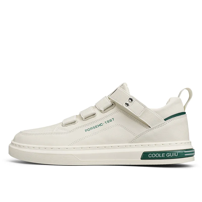 Herrenschuhe Frühling 2025, neue kleine weiße Lederschuhe, Herren-Boardschuhe, vielseitige Schuhe, rutschfeste Sportschuhe für Herren, trendige Schuhe Image