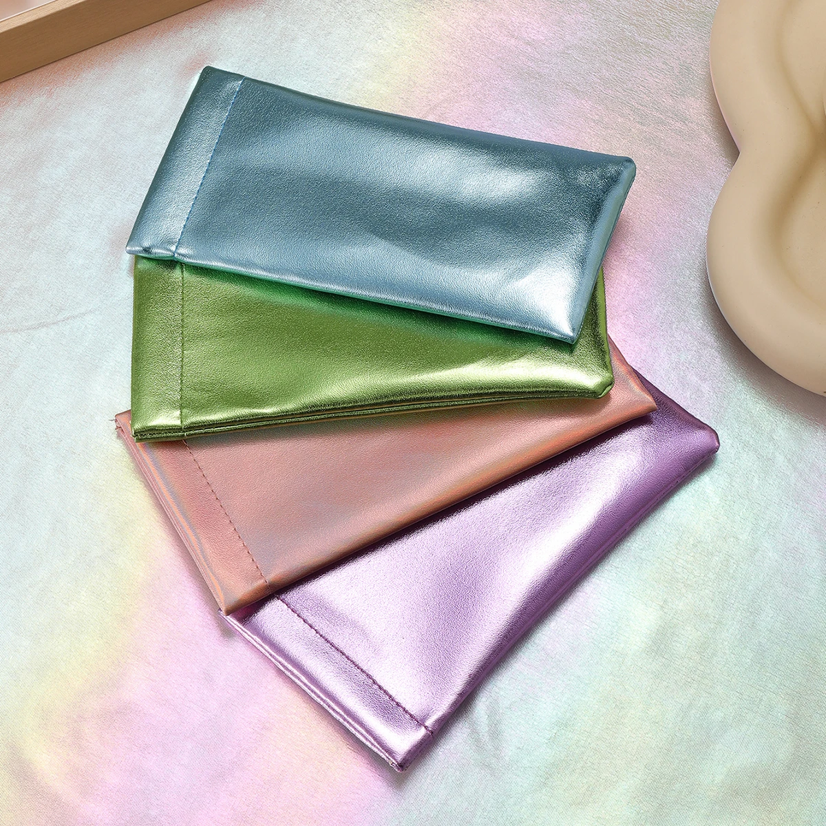 1 Stück solides Brillenetui aus weichem Leder, tragbares Brillenetui, Reise-Organizer-Etui, Sonnenbrillenetui mit 4 Farben zur Auswahl Image