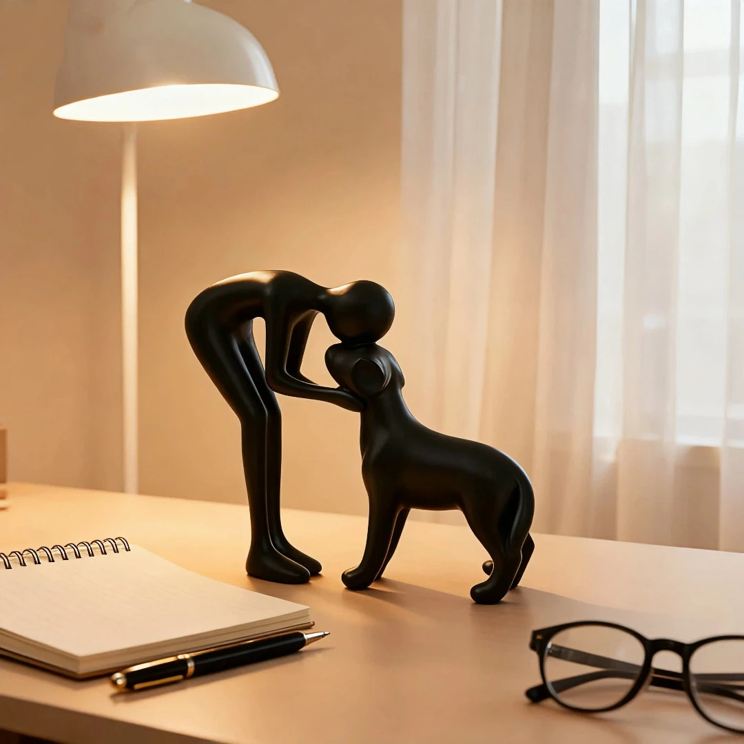 Abstrakte Kunstgefühl! Interaktive Menschen- und Haustierfiguren für Heim- und Bürodekoration. Image