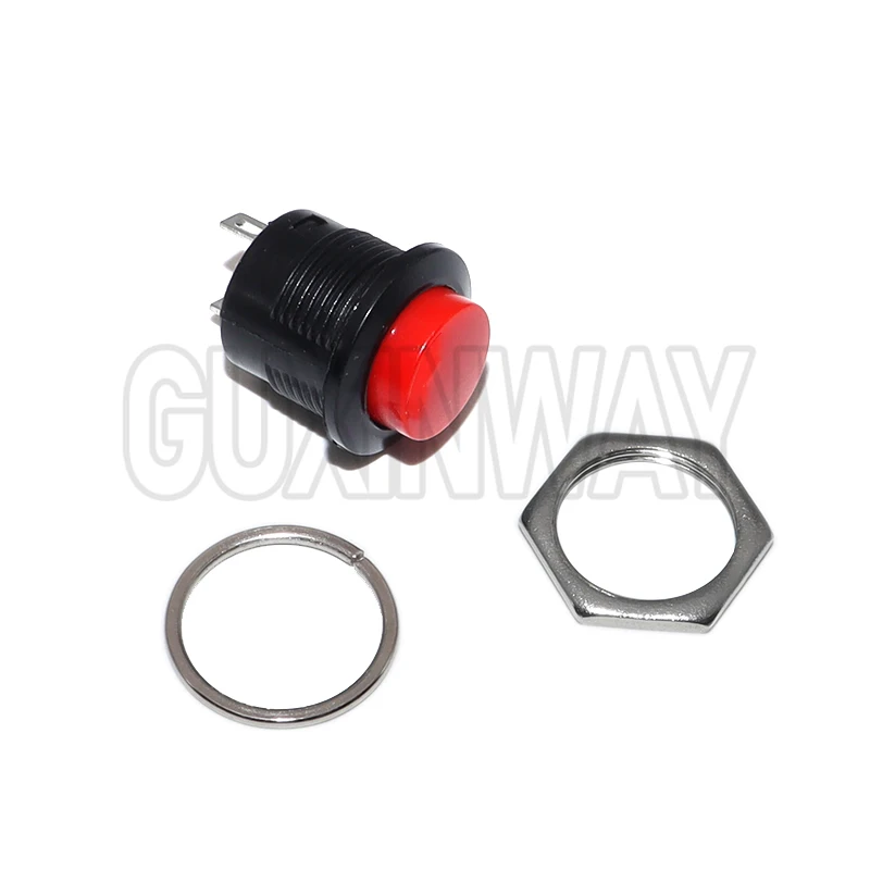 6 Stück R13-507 16mm Momentaner Drucktastenschalter - 6A/125VAC 3A/250VAC 6-Farben Selbstrückstellender Rundschalter für Industriesteuerung Image