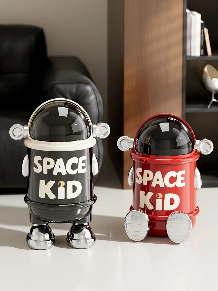Alien-Mülleimer, kein bückenbedürftiges Design, Mülleimer mit großem Fassungsvermögen, niedliches Cartoon-Design, kann als Wohnzimmer-Dekoration verwendet werden.