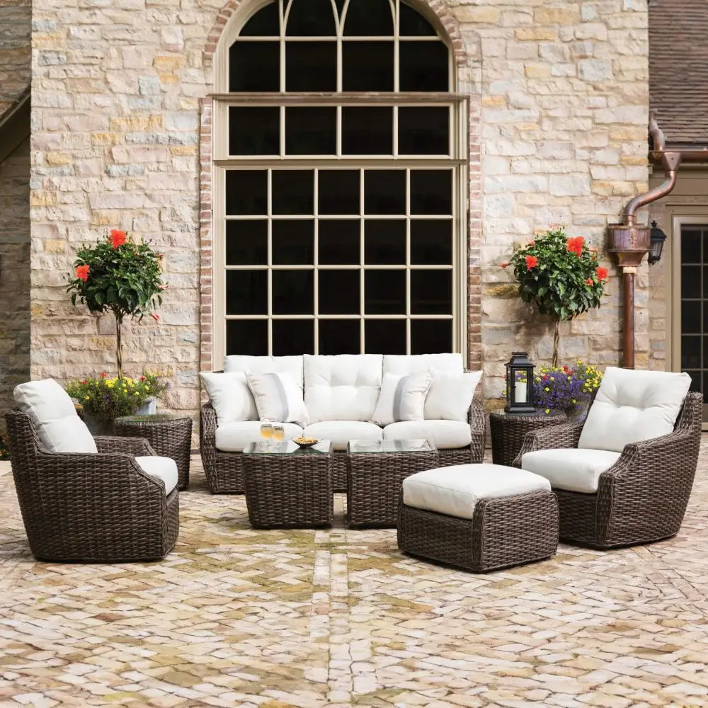 PE rattan sofa outdoor table and chairs garden sofa courtyard furniture set outdoor coffee table set rattan chair modern