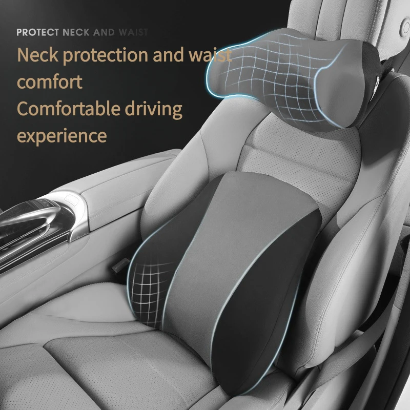 Poggiatesta per auto, supporto lombare, cuscino lombare in memory foam, cuscino, cuscino lombare per schienale, cuscino per protezione del collo in auto