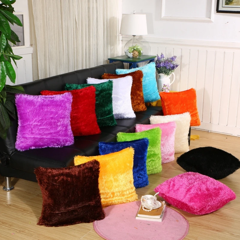 Kissenbezug Plüsch Samt Fell Flauschigen Sofa Weiche Kissenbezug Dekokissen Fall Nordic Hause Dekoration Kissenbezug 40*40 cm Image