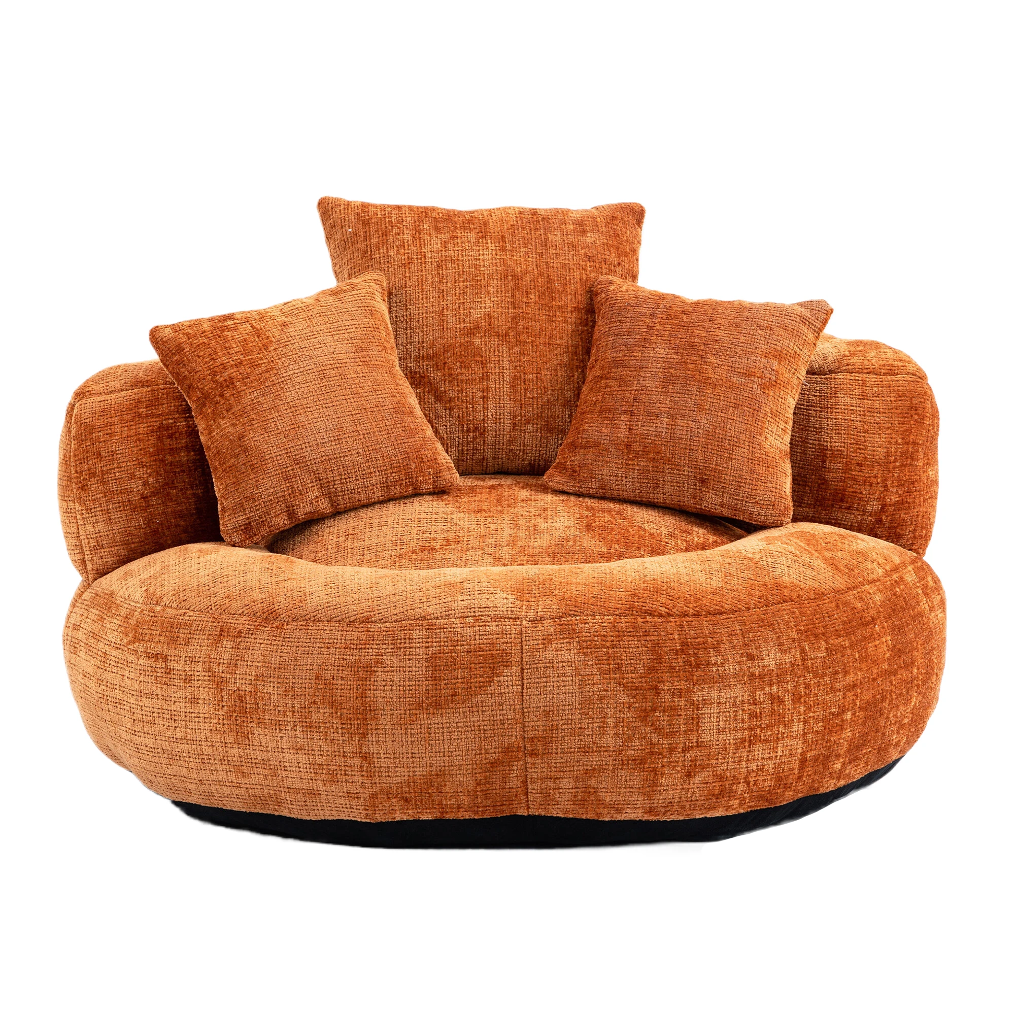 Cord-Sitzsack mit hoher Rückenlehne, bequemer Liegesessel mit 3 Kissen, strapazierfähiger Bean Bag für Erwachsene & Kinder, ergonomischer Gaming- und Lesesessel – Orange