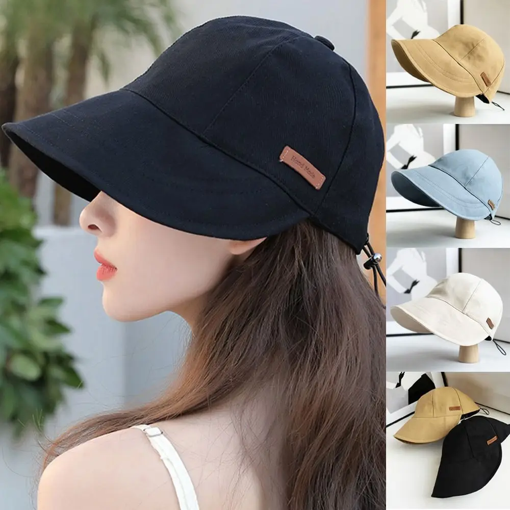 Faltbare breite Krempe Sonnenhut Kordel zug verstellbare Kappen für Männer Frauen Strand hüte Sommer schnell trocknende Visiere Fischer kappe Image