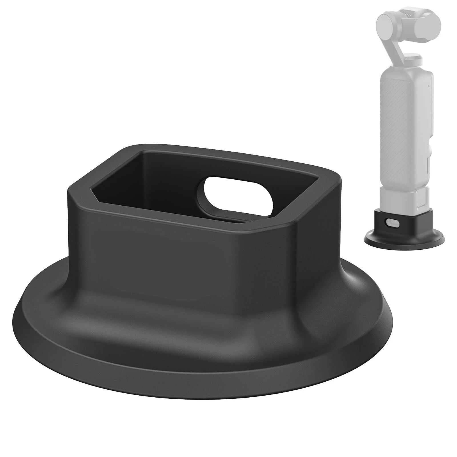 Silikon-Standfuß für DJI Pocket 4 & 3, 64mm Rutschfester Weicher Stabiler Kratzfester Desktop-Kamerahalter Zubehör Schwarz Image