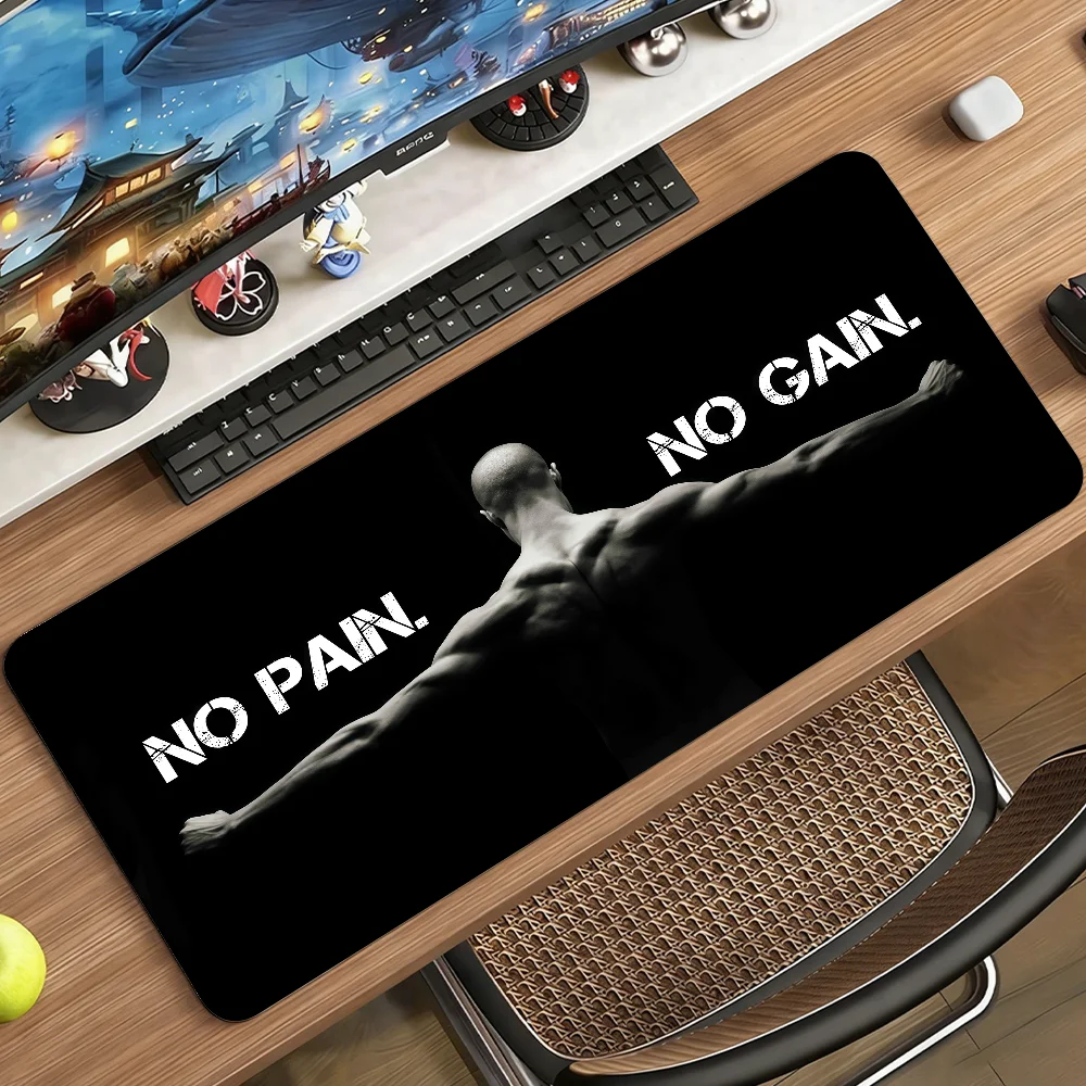 No Pain, No Gain Mauspad, rutschfeste Gummimatte, Computermatte, Gamer Balance Decoracion, Schreibtischunterlage, Laptop, Büro, groß Image