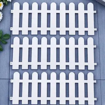 Lot de 5 bordures de jardin blanches en plastique, clôture à piquets, panneau de délimitation paysagère, décor pratique pour allées de jardin, fournitures de jardin extérieur