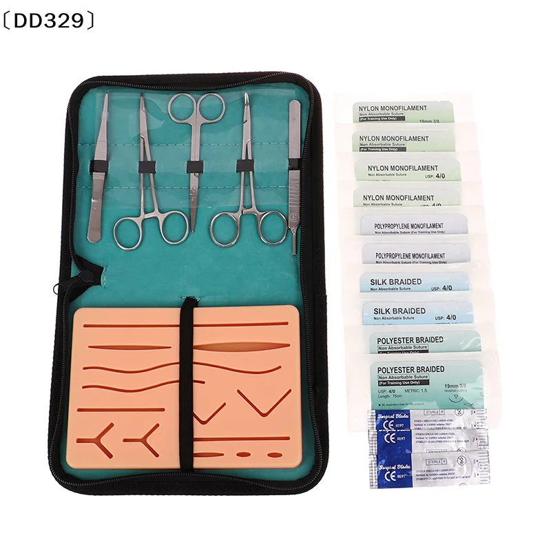 Wundversorgungs-Übungspad, Naht-Trainingsset, Chirurgie-BH-Set, Nähte, chirurgischer Faden, Nadeln, Schere, Nahtmaterial, Chirurgiebedarf〔DD329〕 Image