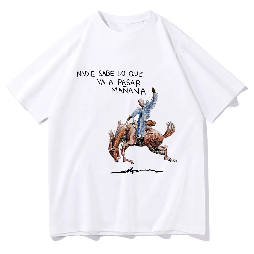 Bad Bunny Nadie Sabe Album T-Shirt für Männer und Frauen, kurzärmeliges Gedenk-T-Shirt, Harajuku, Unisex-Kleidung, reine Baumwolle, Fan-Geschenke Image