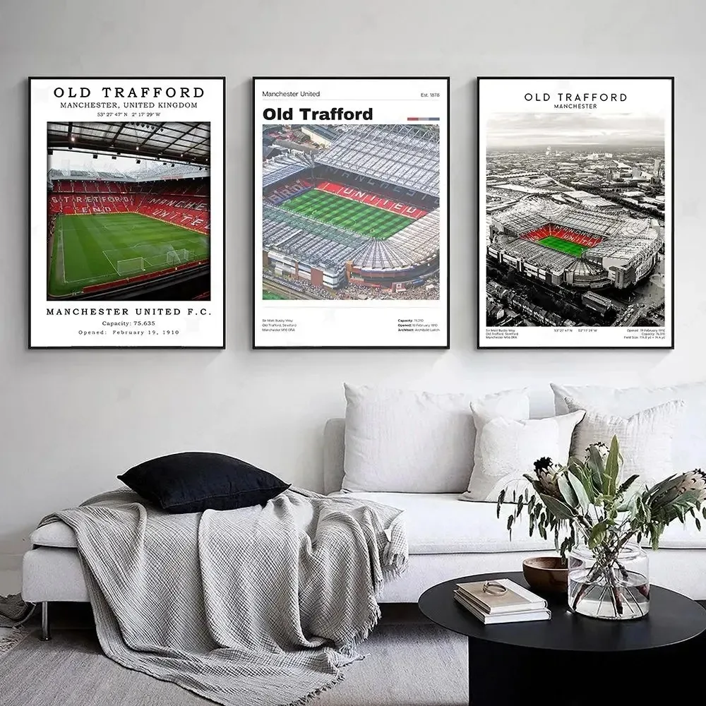 Sportstadion Leinwandbild Fußballfeld Cricket Old Trafford Stadion Wandkunst Poster Manchester United Druck Geschenk Raumdekoration Image