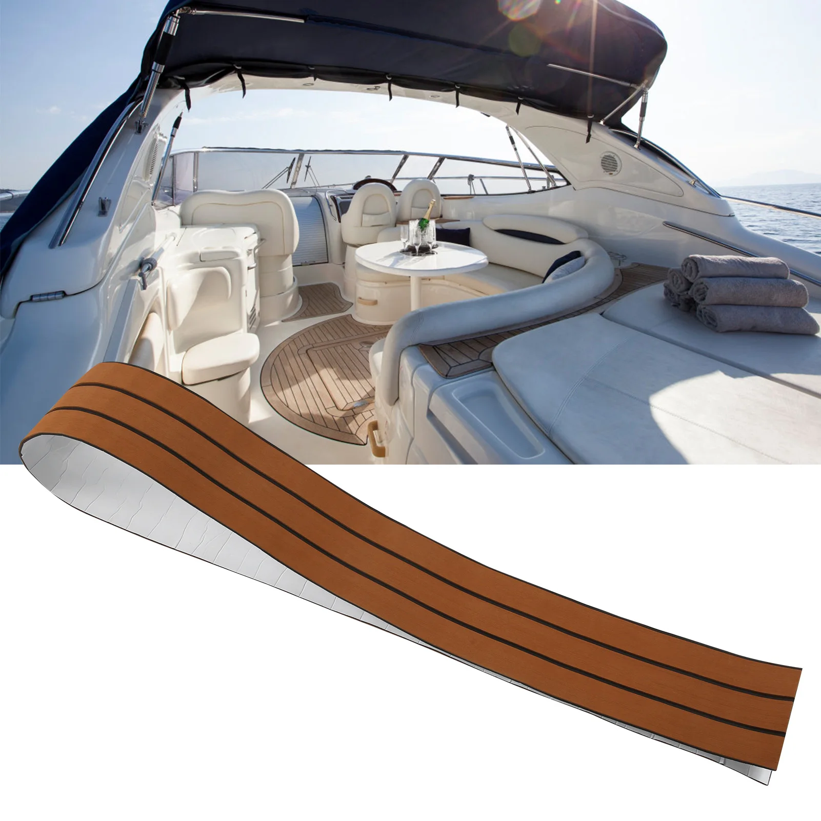 Tapis de sol de bateau marin de voiture en feuille de mousse EVA, facile à utiliser, tout neuf et Durable, antidérapant, tapis de terrasse de bateau auto-adhésif pour Yacht
