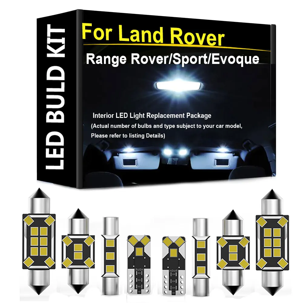 Kit Luci LED Interne per Land Rover Range Rover, Range Rover Sport, Range Rover Evoque L320 L494 L538 P36A P38A L322, Illuminazione Mappa e Plafoniera