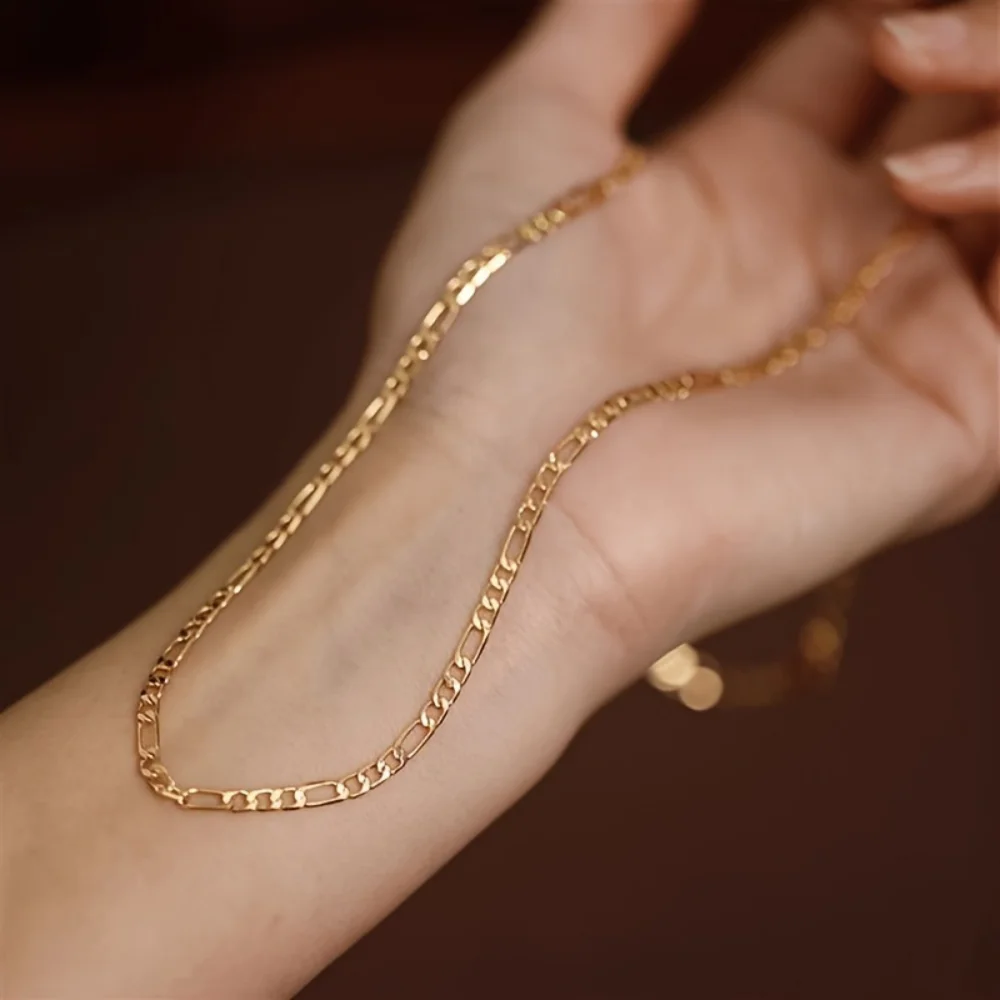 Modische 18-30 Zoll 6mm Goldfarbene seitlich angeordnete kubanische Halskette, Hip-Hop-Schmuck für Männer und Frauen, modisches Hochzeits- und Verlobungsgeschenk.