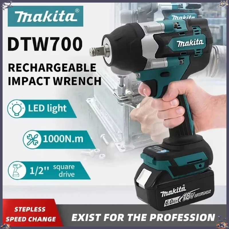 Makita DTW700 Bürstenloser Elektroschrauber Akku-Bohrschrauber Kostenlose Lieferung Hochleistungs-Werkzeug Drehmomentschlüssel 18V/20V Image