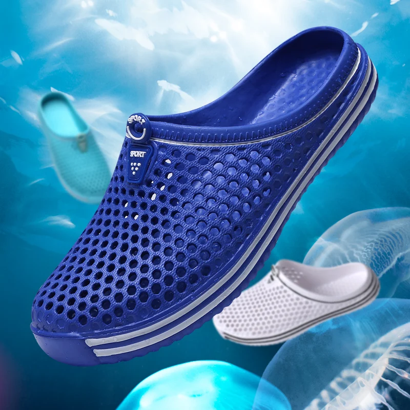 Aqua-Schuhe Unisex Ausgehöhlte Pantoffeln Lässige Paar-Strandsandalen Flip-Flops Strand-Outdoor-Sandalen Wasserschuhe Herren-Pantoffeln